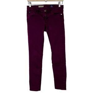 Ag Adriano Goldschmied The Stevie Ankle Slim Straight Leg Maroon Purple Sz‎ 26R
